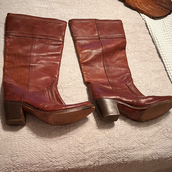 Frye Shoes - Frye Jane wide calf knee high brown leather western boot size 8.5